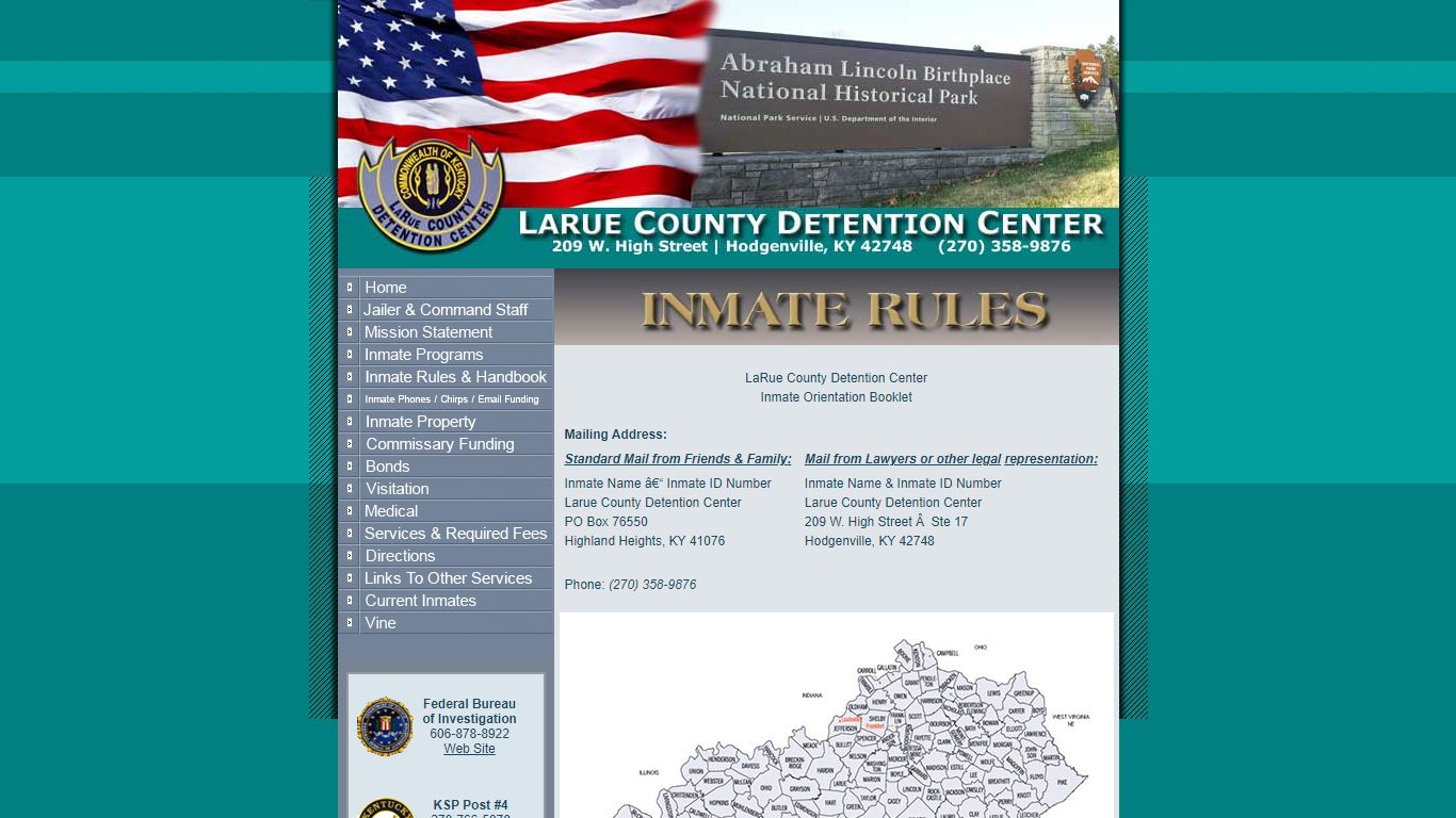Welcome to the Larue County Detention Center Website